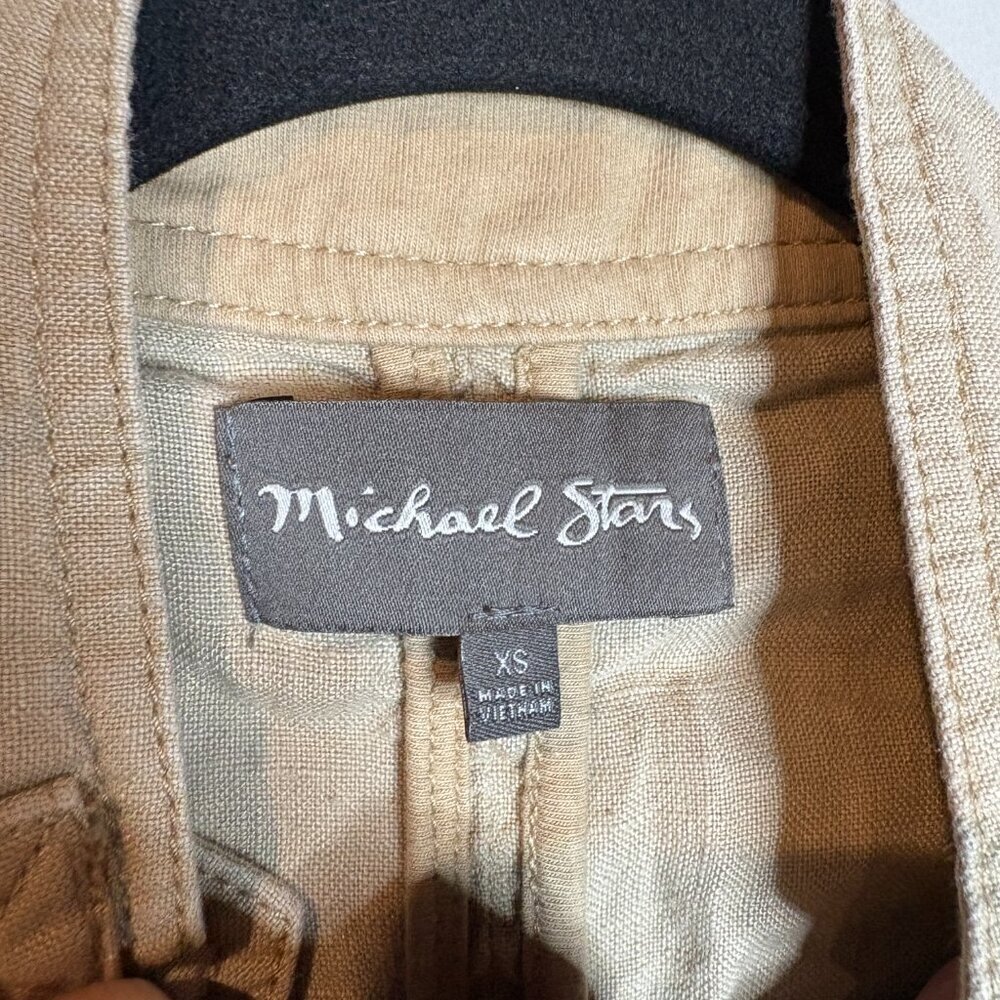 Michael Stars khaki linen cargo vest - Picture 3 of 5